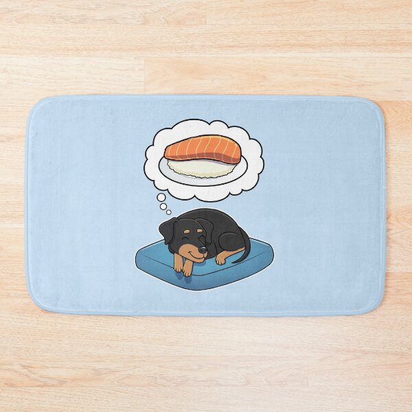 Item preview, Miniature Pinscher dreaming about Sashimi designed and sold by DoggieDelights.