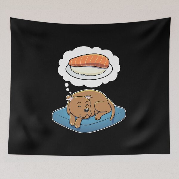 Artikelvorschau, Staffordshire Bull Terrier dreaming about Sashimi entworfen und verkauft von DoggieDelights.