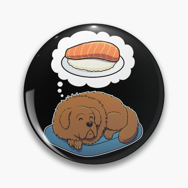 Item preview, Tibetan Mastiff dreaming about Sashimi designed and sold by DoggieDelights.
