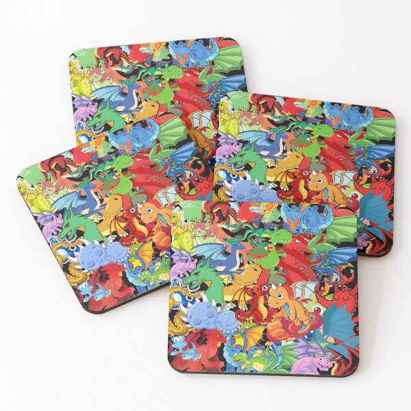 Item preview, Dragons cartoon pattern designed and sold by blakfrog.
