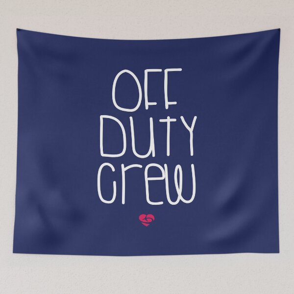 Item preview, Off Duty Crew - Funny Flight Attendant - Pilot Saying Navy Background designed and sold by Ikaroots.