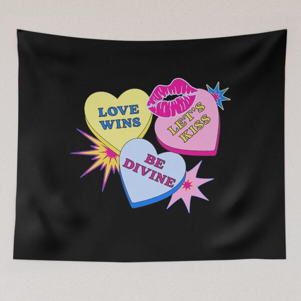 Item preview, Pansexual pride flag colour candy hearts, valentine candy hearts, gay pride, pride month, valentines day designed and sold by allycat57.