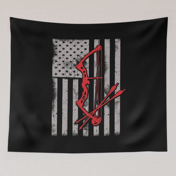 Item preview, Crossbow Bow Arrow American Flag USA Hunting Fishing  designed and sold by BUBLTEES.