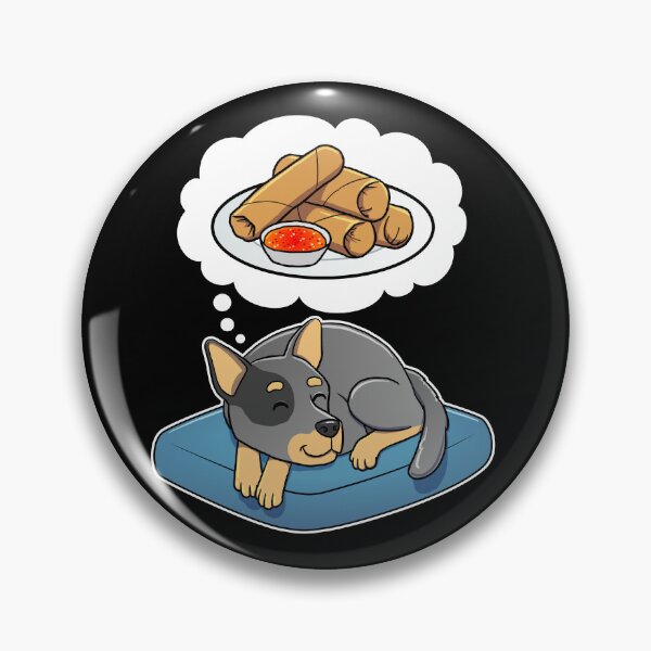 Item preview, Australian Cattle Dog dreaming about Spring Rolls designed and sold by DoggieDelights.
