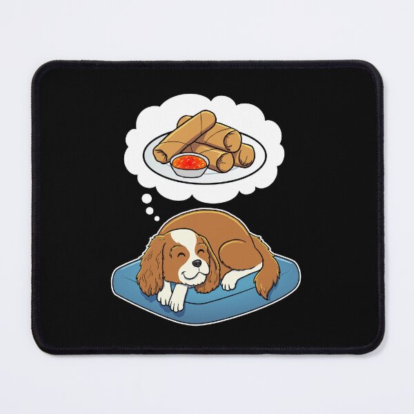 Item preview, Cavalier King Charles Spaniel dreaming about Spring Rolls designed and sold by DoggieDelights.