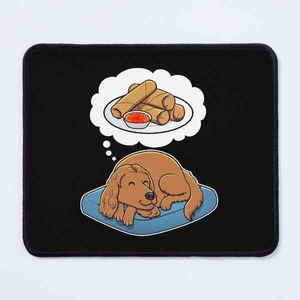 Item preview, English Cocker Spaniel dreaming about Spring Rolls designed and sold by DoggieDelights.