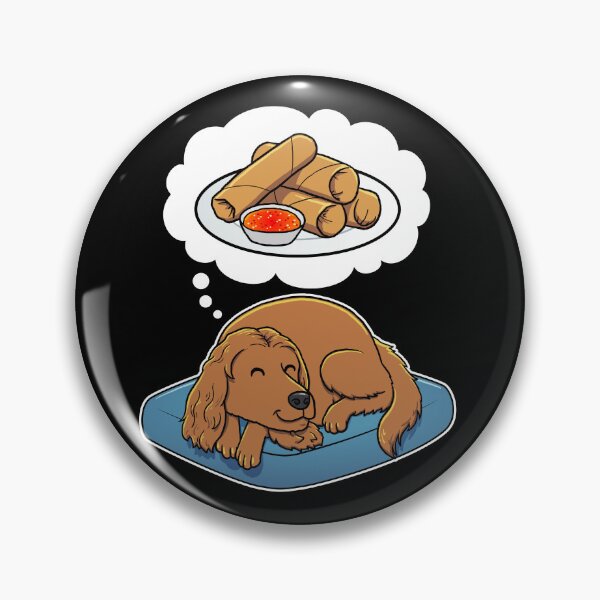 Item preview, English Cocker Spaniel dreaming about Spring Rolls designed and sold by DoggieDelights.