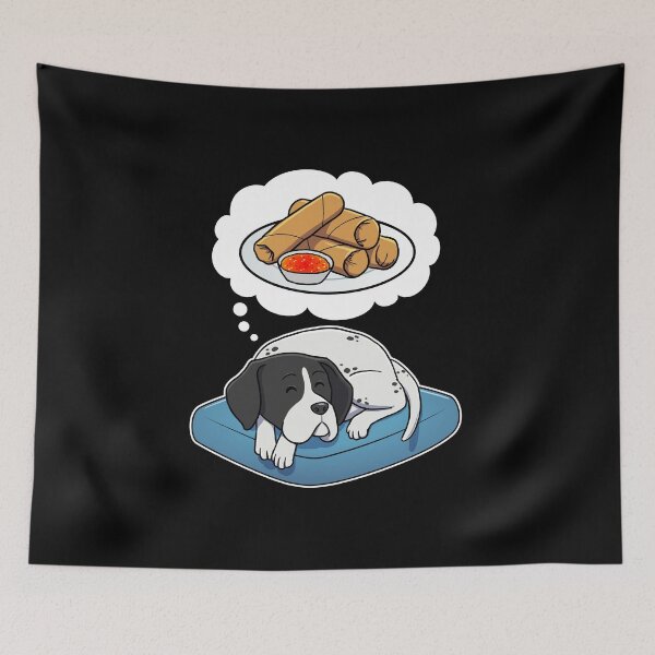 Item preview, English Pointer dreaming about Spring Rolls designed and sold by DoggieDelights.