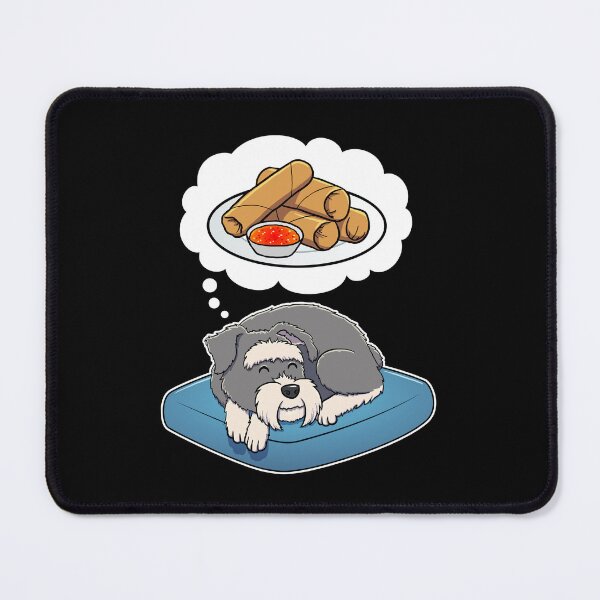 Item preview, Miniature Schnauzer dreaming about Spring Rolls designed and sold by DoggieDelights.
