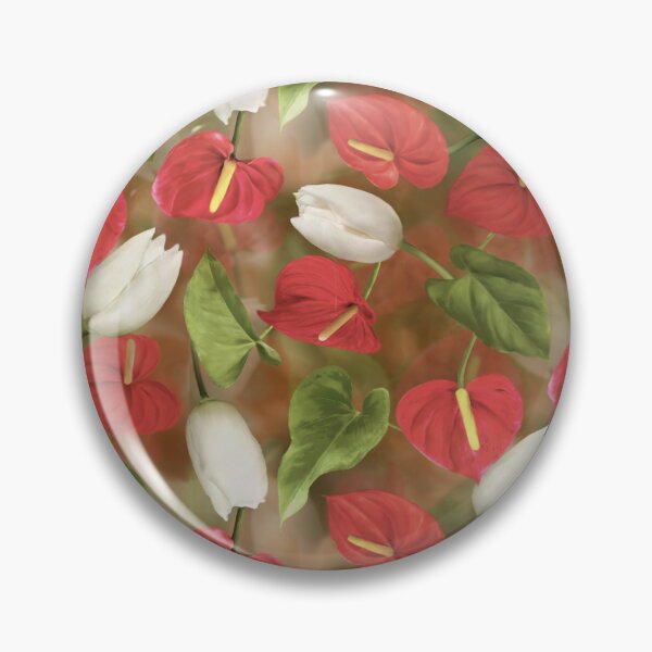 Item preview, Red Anthurium White Tulip Repeated Pattern Seamless Design  designed and sold by Tina Veenstra.