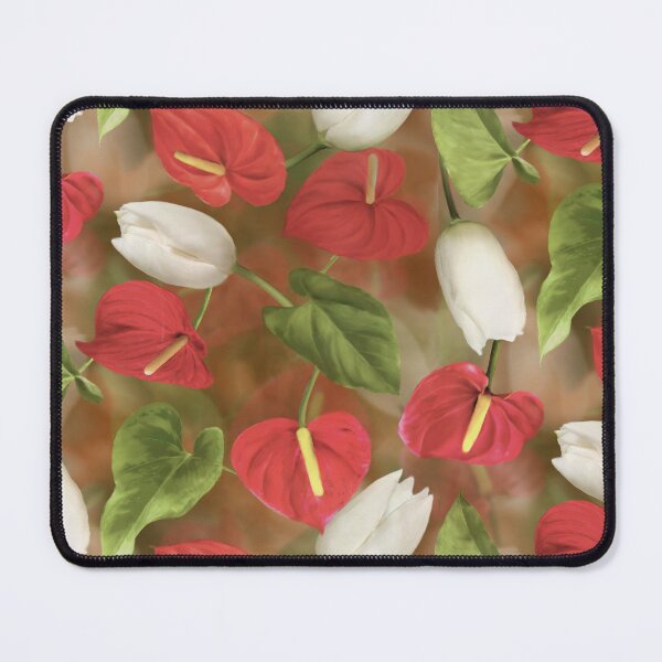 Item preview, Red Anthurium White Tulip Repeated Pattern Seamless Design  designed and sold by Tina Veenstra.