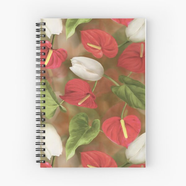 Item preview, Red Anthurium White Tulip Repeated Pattern Seamless Design  designed and sold by Tina Veenstra.