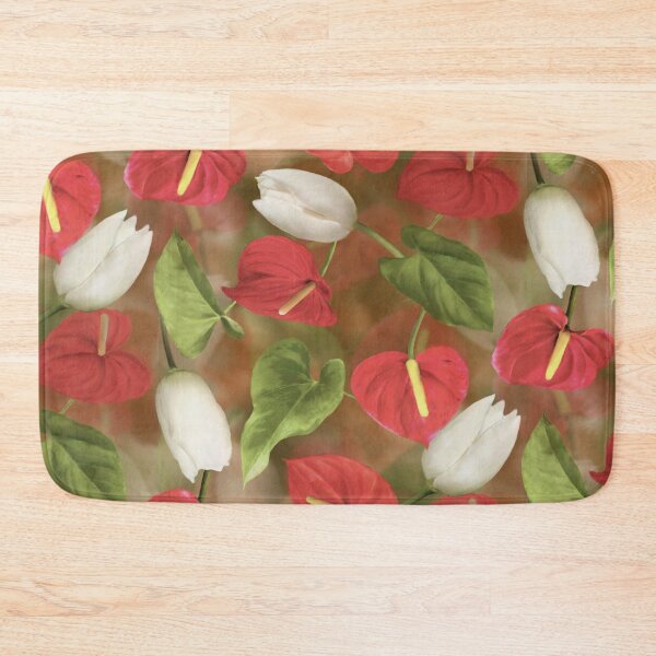 Item preview, Red Anthurium White Tulip Repeated Pattern Seamless Design  designed and sold by Tina Veenstra.