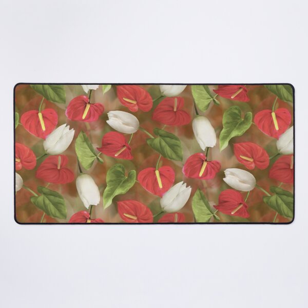 Item preview, Red Anthurium White Tulip Repeated Pattern Seamless Design designed and sold by Tina Veenstra.