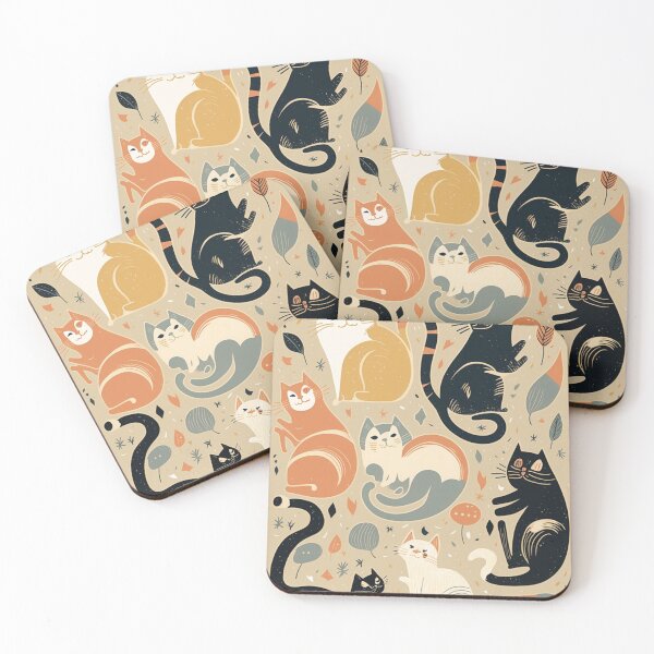 Item preview, "Kitty Kravings: A Quartet of Fuzzy Feline Art" designed and sold by eloveair.