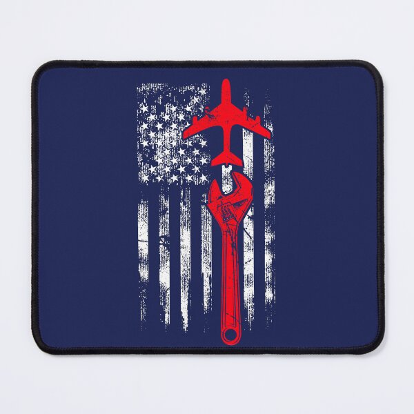 Item preview, Airplane Mechanic - Aircraft Engineer USA Flag Airport Maintenance Navy designed and sold by Ikaroots.