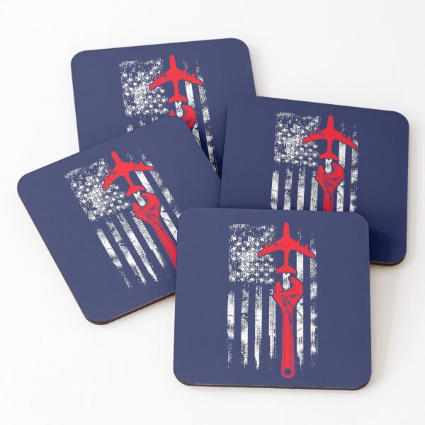 Item preview, Airplane Mechanic - Aircraft Engineer USA Flag Airport Maintenance Navy designed and sold by Ikaroots.