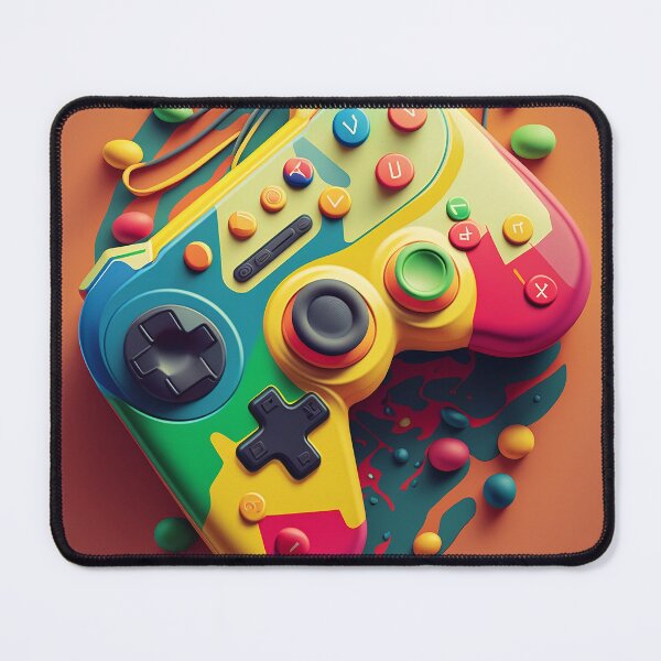 Item preview, Colourful Gaming Frenzy: Abstract Game Controller Art designed and sold by plachy78.
