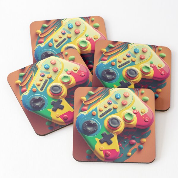 Item preview, Colourful Gaming Frenzy: Abstract Game Controller Art designed and sold by plachy78.