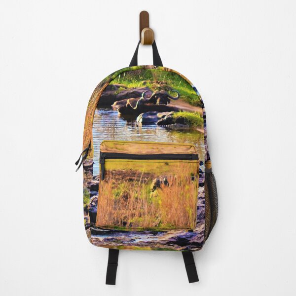 Item preview, Water Buffalo in Crocodile River designed and sold by Fitra Arts.