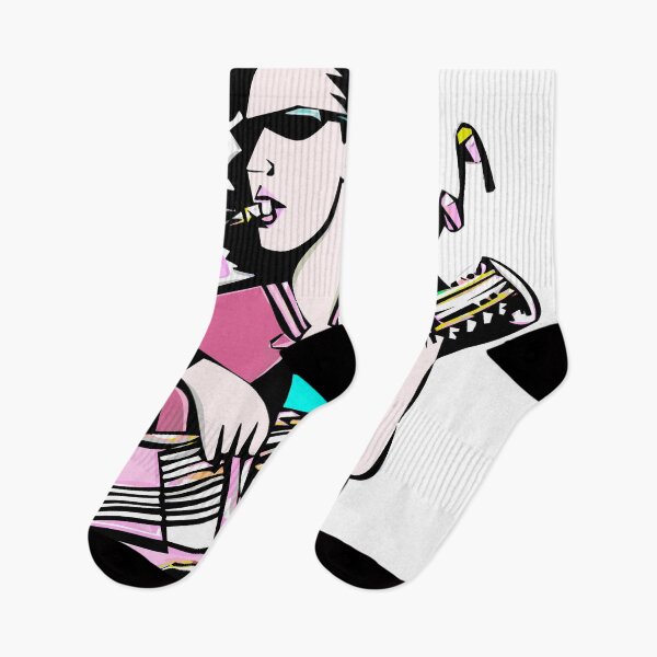 Item preview,  "The Guitar-Playing Woman in a Pink Blouse and Emerald Dress" designed and sold by FunnyShopGirl.