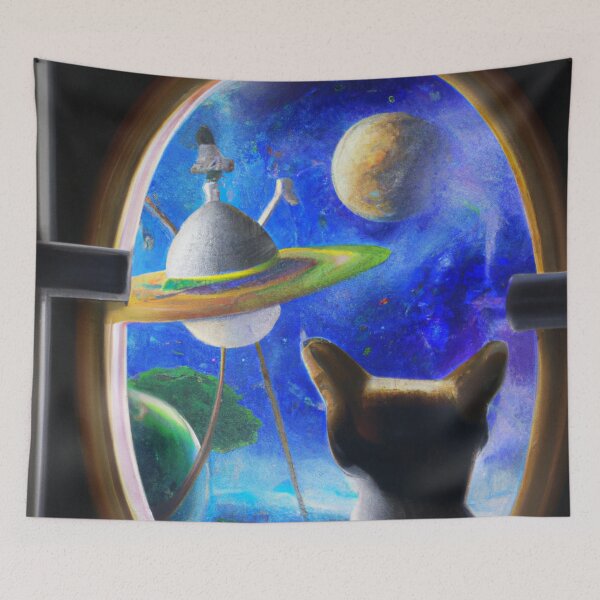 Item preview, Cute Cat on Spaceship Staring at Space designed and sold by rohhos.