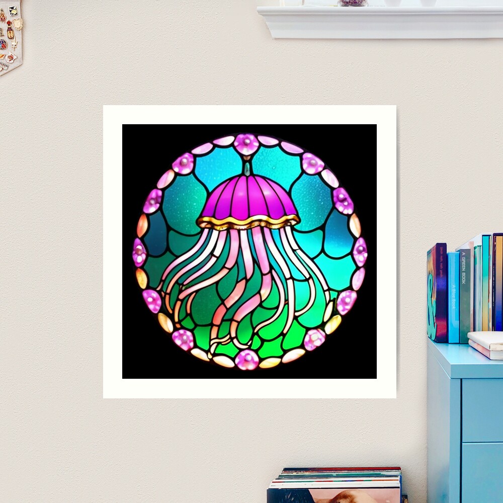 Sale Stained Glass Jelly Fish Suncatcher