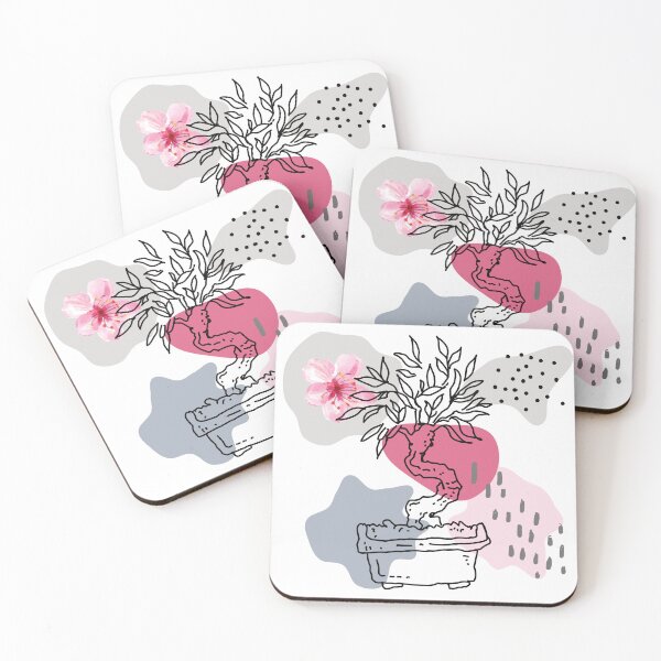 Item preview, Bonsai Tree - composition gray pink designed and sold by piesdesignart.