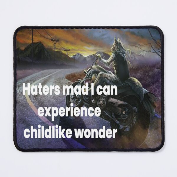 Item preview, emo wolf motorcycle haters mad I can experience childlike wonder designed and sold by Astridfairy.