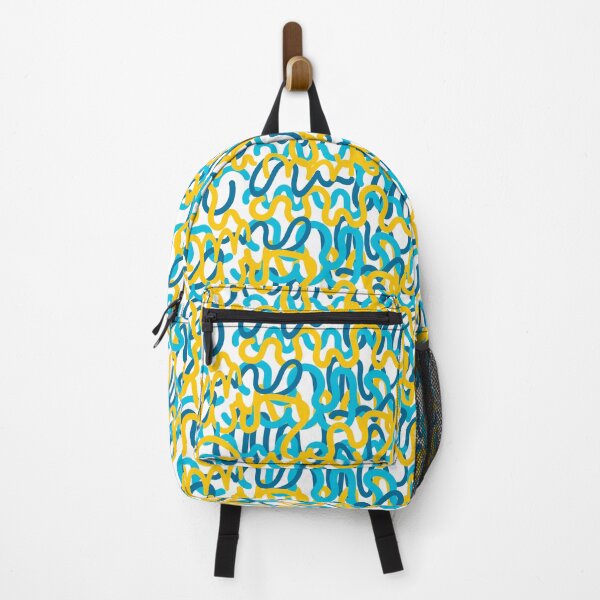 Item preview, Psychodelic curves in yellow and blue colors designed and sold by Olena Kovalova Design.