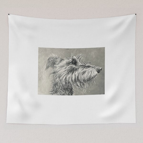 Item preview, Grey Scruffy Lurcher designed and sold by Merlinsmates.