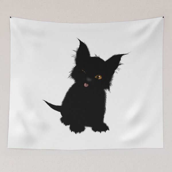 Item preview, scruffy black kitten by Maxine Gadd  designed and sold by Maxine Gadd.