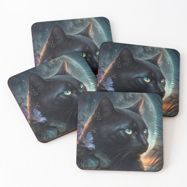 Item preview, Enchanted Evening with Black Cat Flowers & Moonlit Beauty 6 designed and sold by idreamaboutcats.