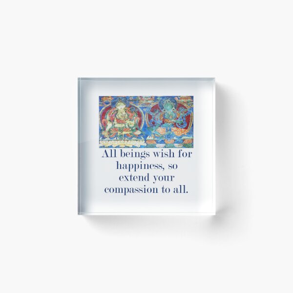 Item preview, All Beings Wish For Happiness - Compassion Quote  designed and sold by CrankyOldDude.