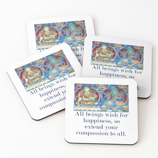 Item preview, All Beings Wish For Happiness - Compassion Quote  designed and sold by CrankyOldDude.