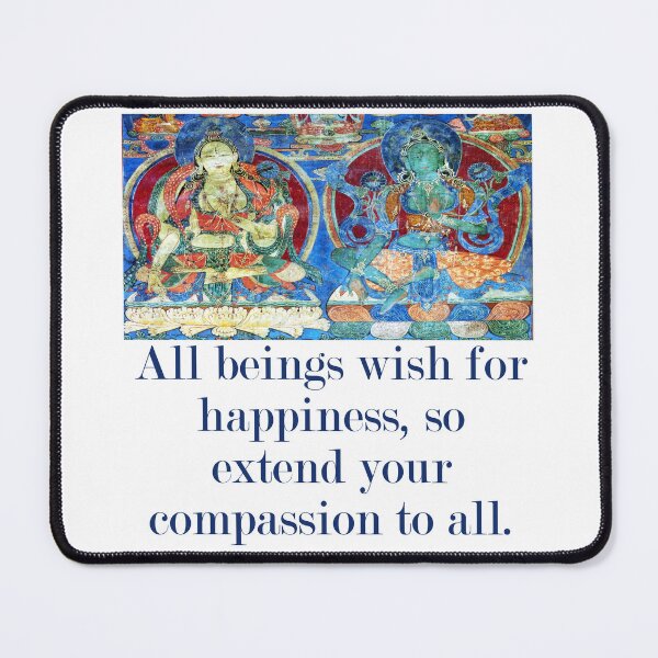 Item preview, All Beings Wish For Happiness - Compassion Quote designed and sold by CrankyOldDude.