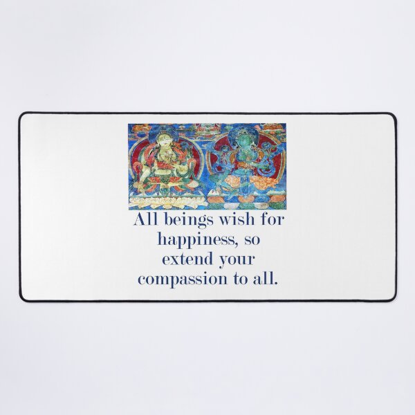 Item preview, All Beings Wish For Happiness - Compassion Quote  designed and sold by CrankyOldDude.