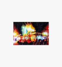 Rainy Night Trolley Art Board