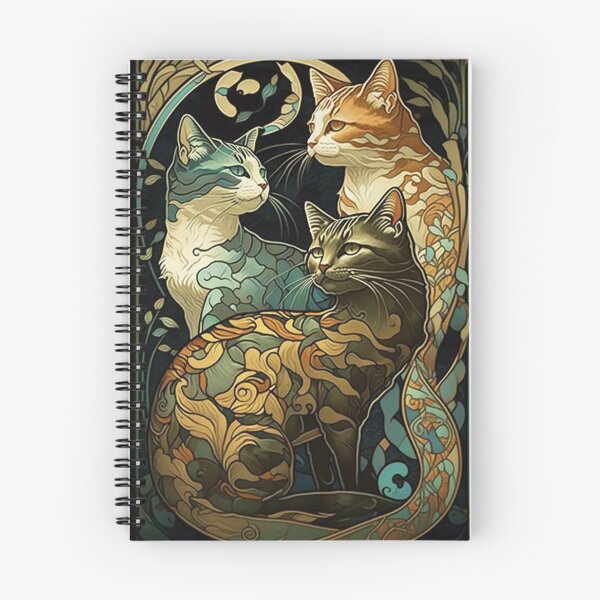 Item preview, Three Cats - Art Nouveau Style designed and sold by ArtNouveauChic.
