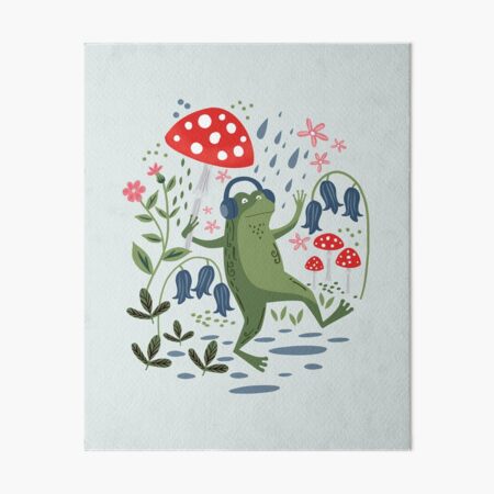 Cute Cottagecore Floral Frog Aesthetic Girls Women Graphic Art