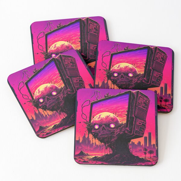 Item preview, Post Apocalyptic Synthwave Skull Billboard designed and sold by Nightarcade.