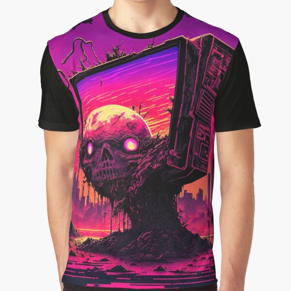 Item preview, Post Apocalyptic Synthwave Skull Billboard designed and sold by Nightarcade.