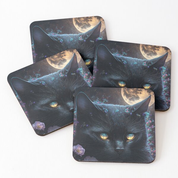 Item preview, Enchanted Evening with Black Cat Flowers & Moonlit Beauty 7 designed and sold by idreamaboutcats.