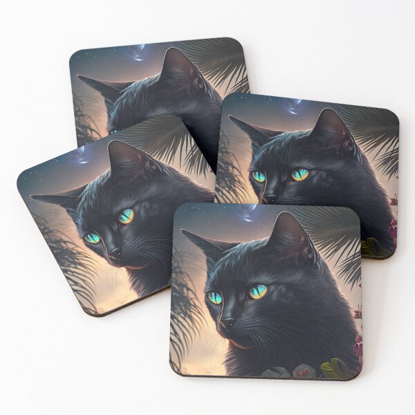 Item preview, Enchanted Evening with Black Cat Flowers & Moonlit Beauty 11 designed and sold by idreamaboutcats.
