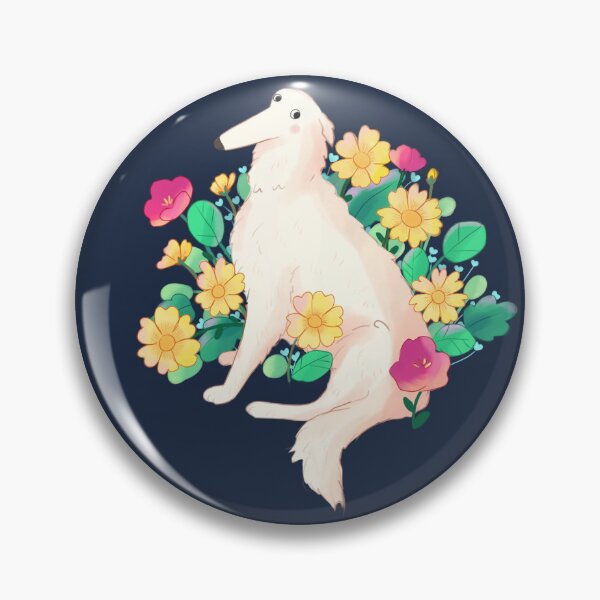 Item preview, Cute Borzoi and flowers art designed and sold by Mayarart.