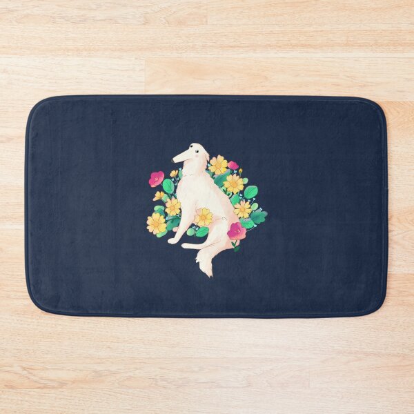 Item preview, Cute Borzoi and flowers art designed and sold by Mayarart.