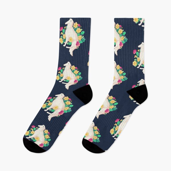 Item preview, Cute Borzoi and flowers art designed and sold by Mayarart.