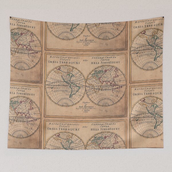 Item preview, Vintage Map of the Western and Eastern hemispheres from 1768 designed and sold by depresident.