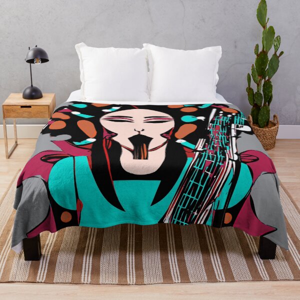 Item preview, "Colorful Groove: A Guitar-Strumming Woman" designed and sold by FunnyShopGirl.