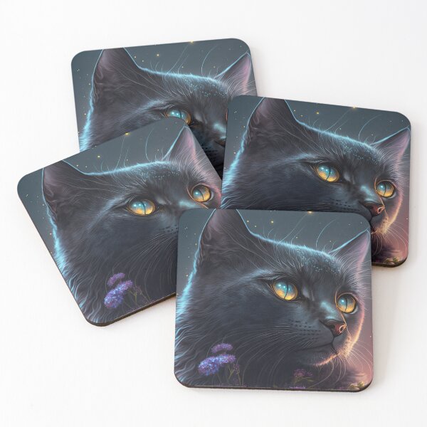 Item preview, Enchanted Evening with Black Cat Flowers & Moonlit Beauty 16 designed and sold by idreamaboutcats.
